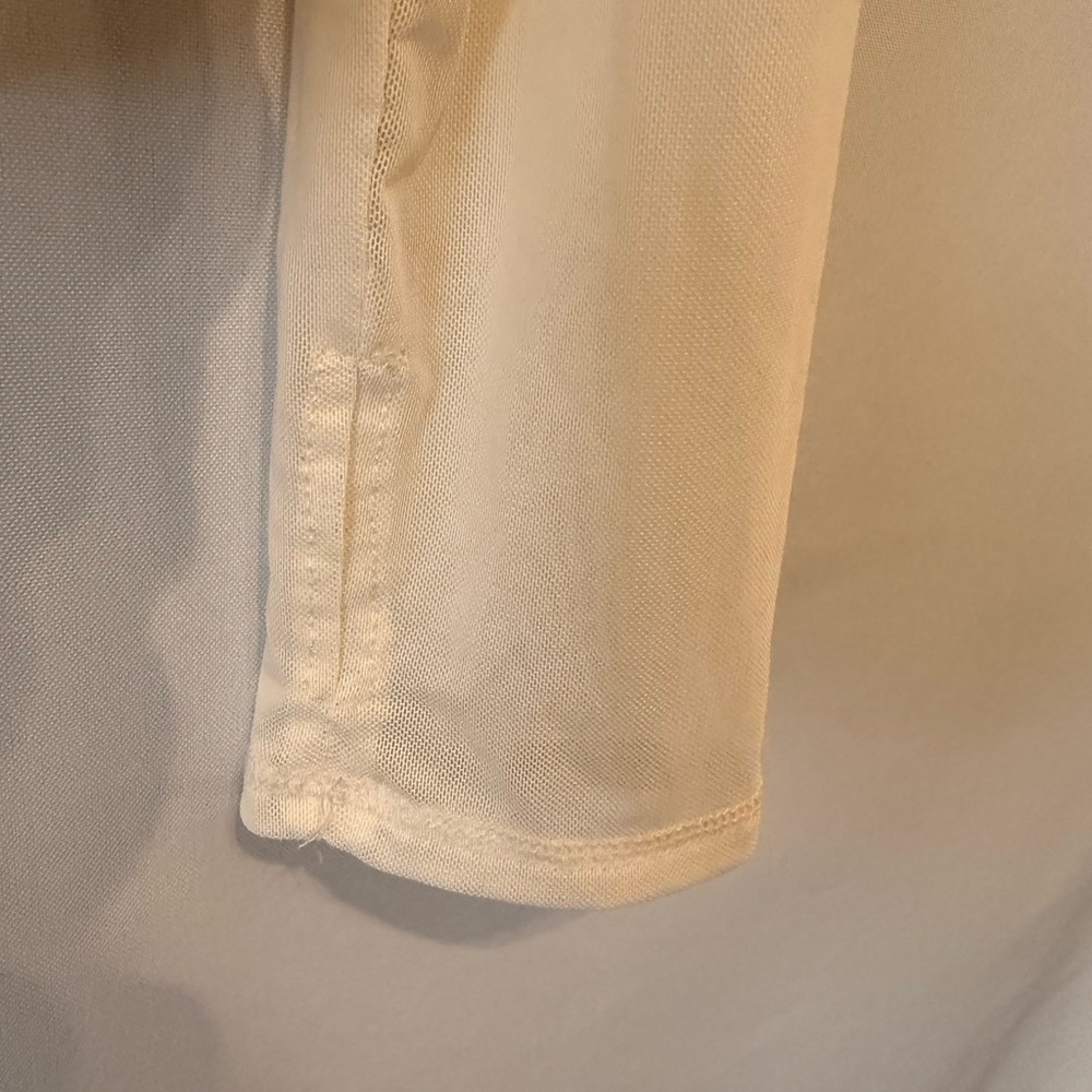 Free People Sheer Cream Long Sleeve Layered Top - Picture 3 of 4